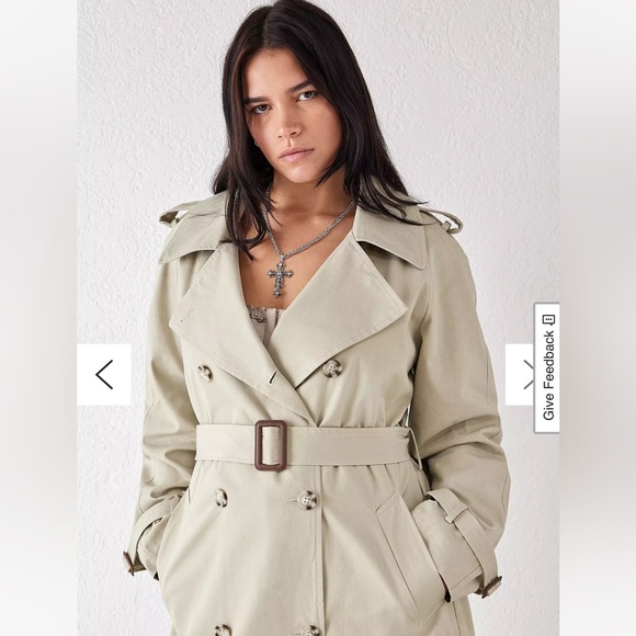 NEW NWT Urban Outfitters Light Before Dark Double Breasted Trench Coat XS - Picture 2 of 6